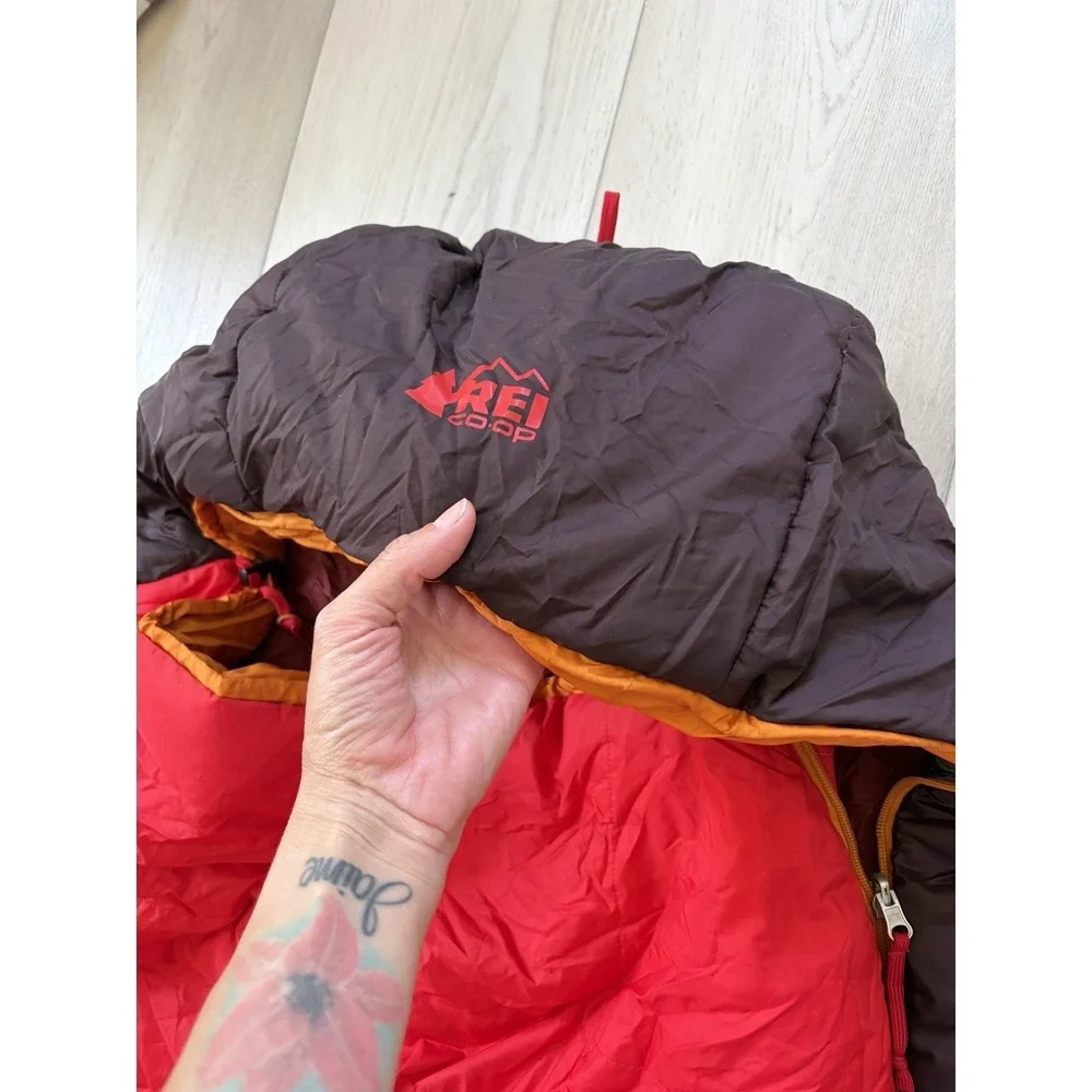 REI Trail Pod 30*F -Long Mummy Bag Red Brown Sleeping Camping BAG ONLY 86x32